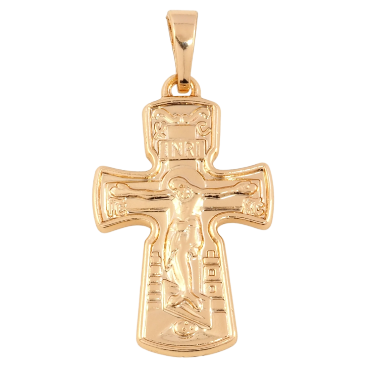 Кулон Xuping Позолота 18K Крест с Распятием для цепочки до 5мм фото №4 Кулон Xuping Позолота 18K Крест с Распятием для цепочки до 5мм фото №4