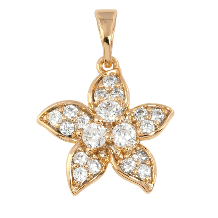 Кулон Xuping Позолота 18K Квітка з цирконієм для ланцюжка до 5мм фото №15