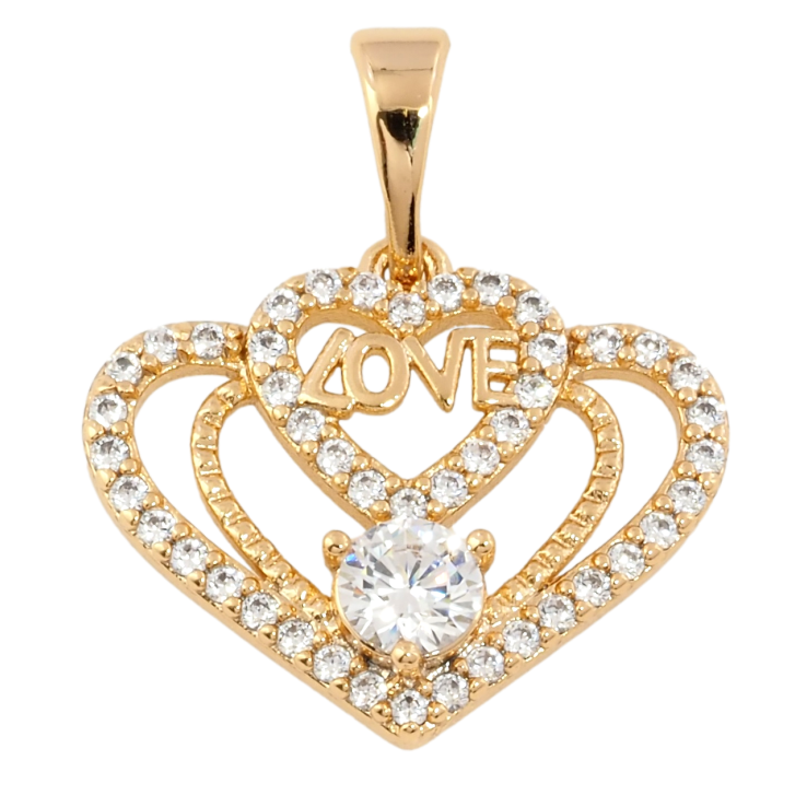 Кулон Xuping Позолота 18K Декоративне сердечко з цирконієм для ланцюжка до 5мм фото №20