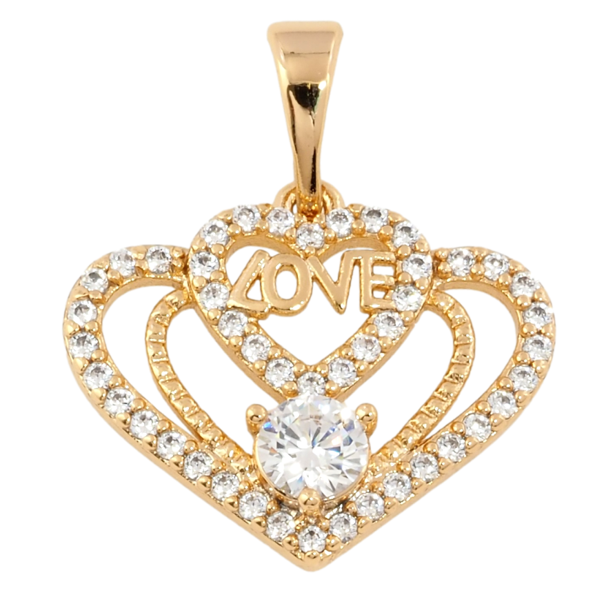 Кулон Xuping Позолота 18K Декоративне сердечко з цирконієм для ланцюжка до 5мм фото №1