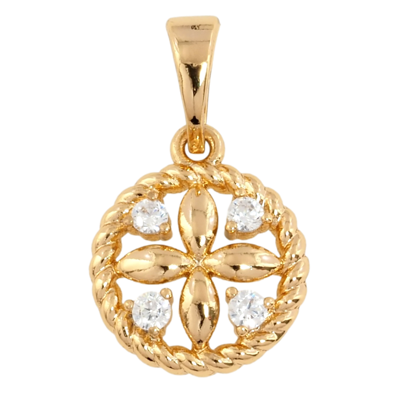 Кулон Xuping Позолота 18K Цветочный узор с цирконием для цепочки до 5мм фото №1