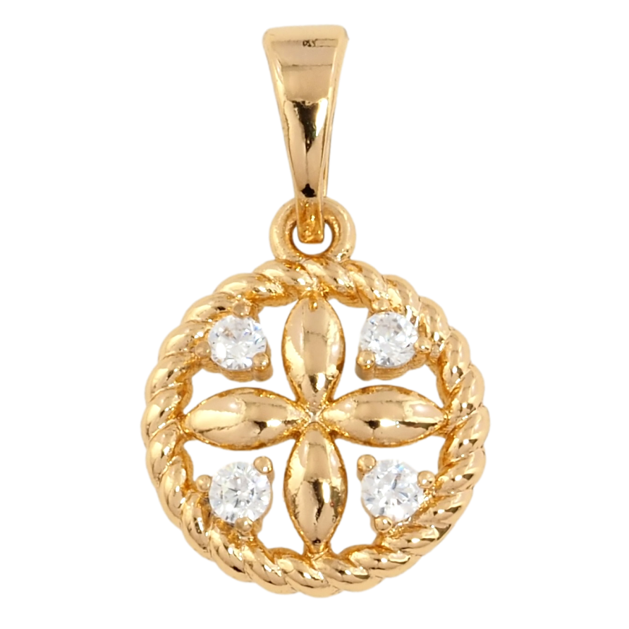 Кулон Xuping Позолота 18K Квітковий візерунок з цирконієм для ланцюжка до 5мм фото №1
