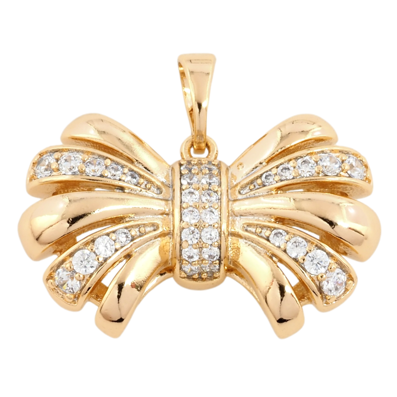 Кулон Xuping Позолота 18K Бант с цирконием для цепочки до 5мм фото №1