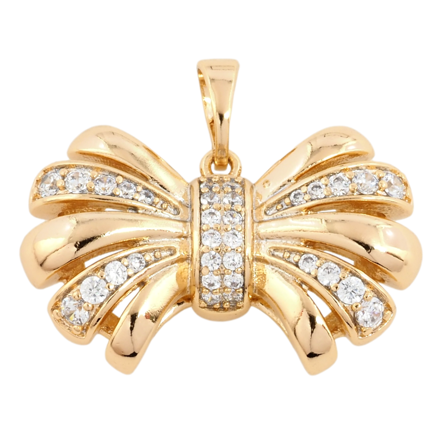 Кулон Xuping Позолота 18K Бант з цирконієм для ланцюжка до 5мм фото №1