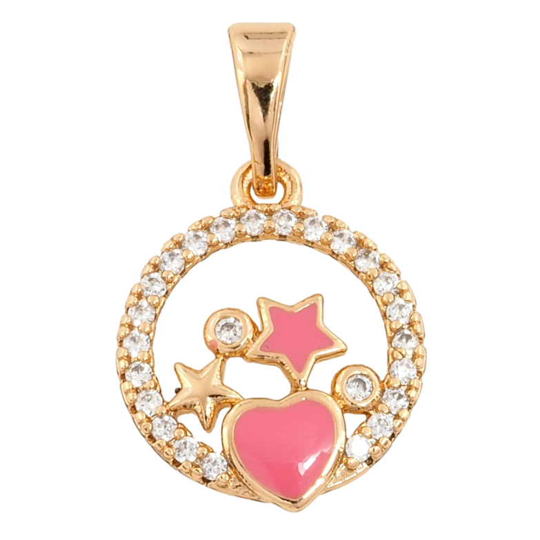 Кулон Xuping Позолота 18K Колечко с звездочками и цирконием для цепочки до 5мм фото №8