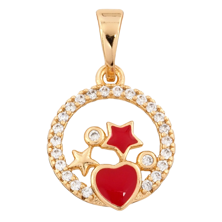 Кулон Xuping Позолота 18K Каблучка з зірочками та цирконієм для ланцюжка до 5мм фото №16