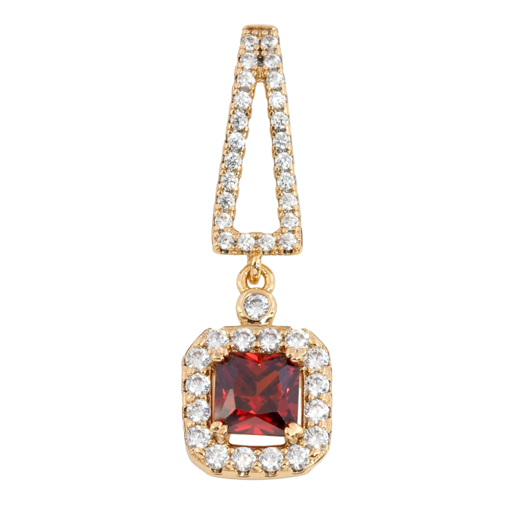 Кулон Xuping Позолота 18K Підвіска з червоним фіанітом і цирконієм для ланцюжка до 4мм фото №15