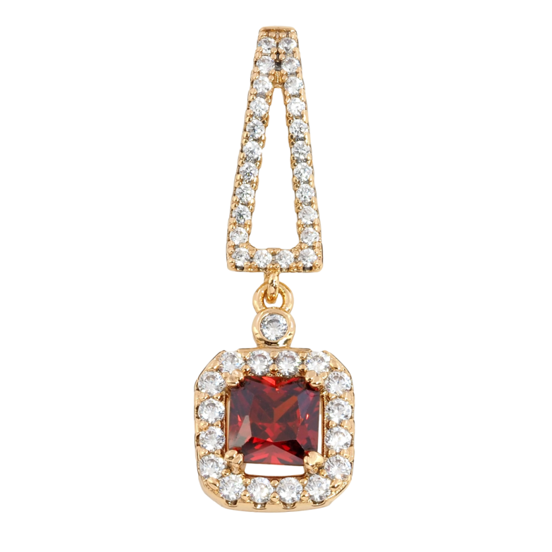 Кулон Xuping Позолота 18K Подвеска с красным фианитом и цирконием для цепочки до 4мм фото №1
