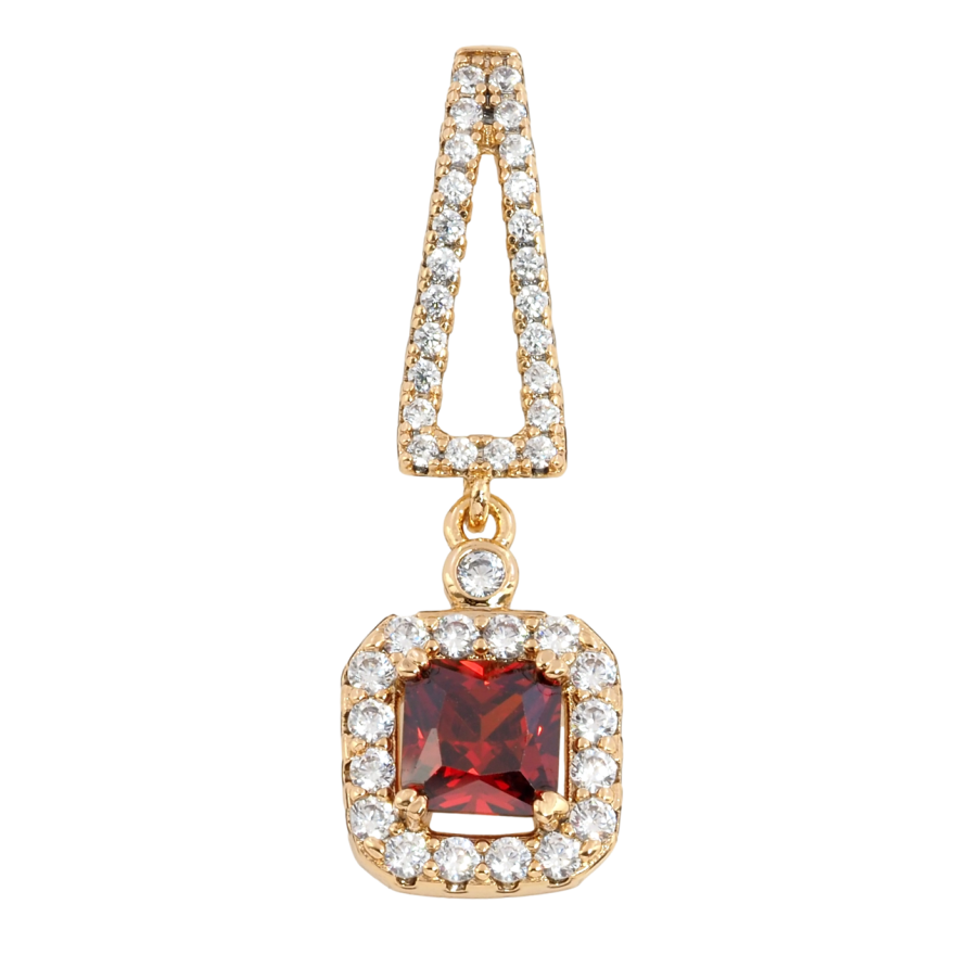 Кулон Xuping Позолота 18K Підвіска з червоним фіанітом і цирконієм для ланцюжка до 4мм фото №1