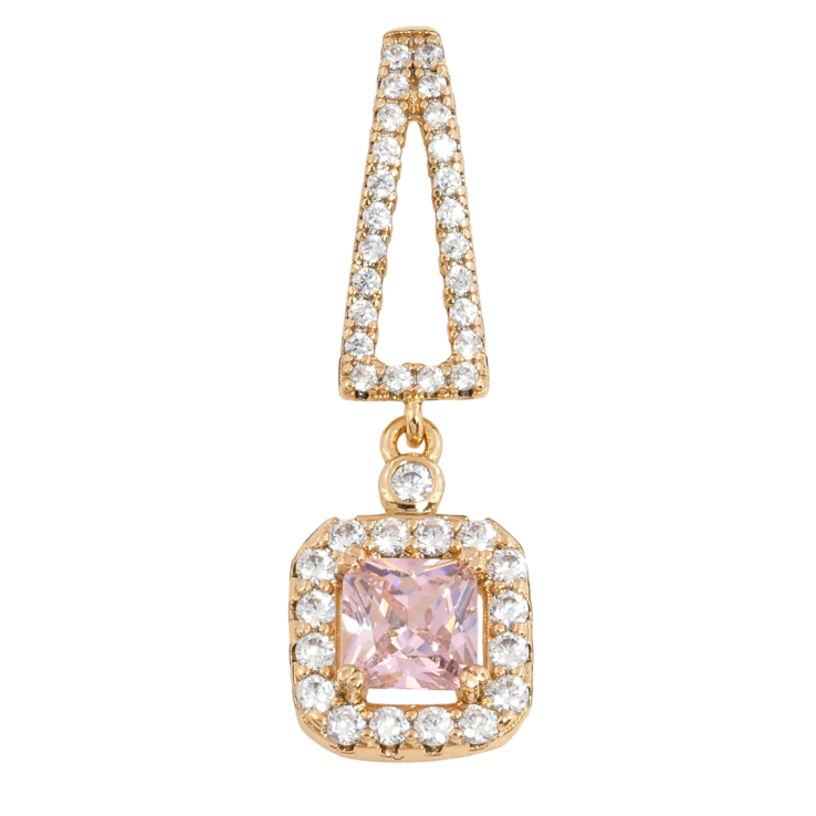 Кулон Xuping Позолота 18K Підвіска з рожевим фіанітом і цирконієм для ланцюжка до 4мм фото №6