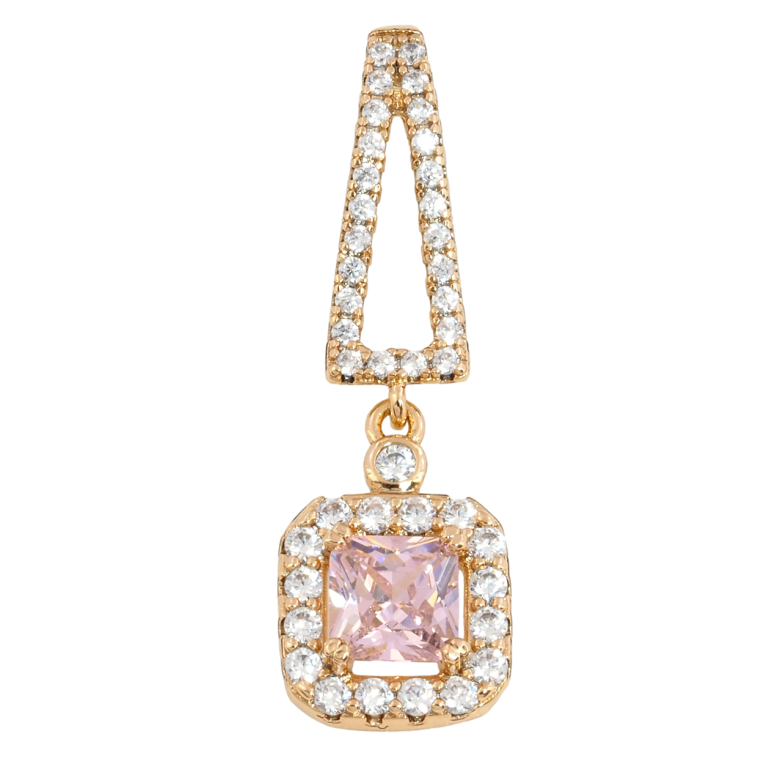 Кулон Xuping Позолота 18K Підвіска з рожевим фіанітом і цирконієм для ланцюжка до 4мм фото №1