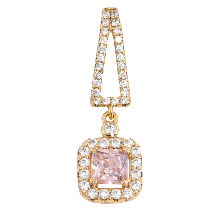 Кулон Xuping Позолота 18K Подвеска с розовым фианитом и цирконием для цепочки до 4мм фото №1