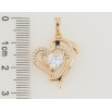 Кулон Xuping Позолота 18K Дельфін з кришталевим сердечком для ланцюжка до 5мм фото №2