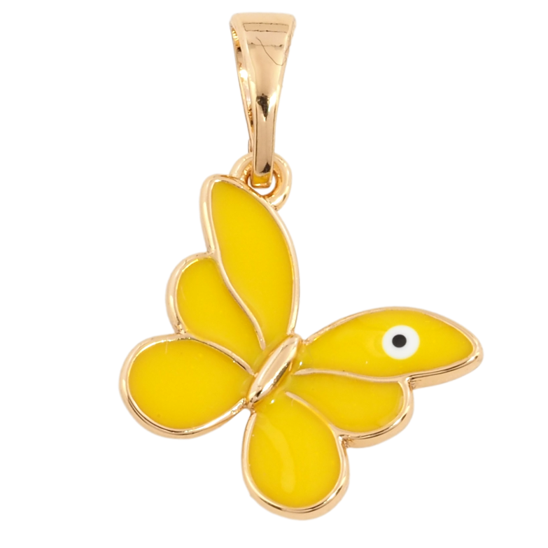 Кулон Xuping Позолота 18K Метелик з жовтою емаллю для ланцюжка до 5мм фото №6