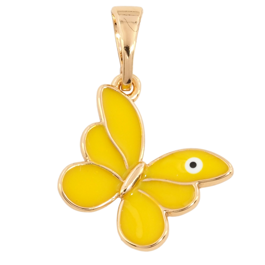 Кулон Xuping Позолота 18K Метелик з жовтою емаллю для ланцюжка до 5мм фото №1