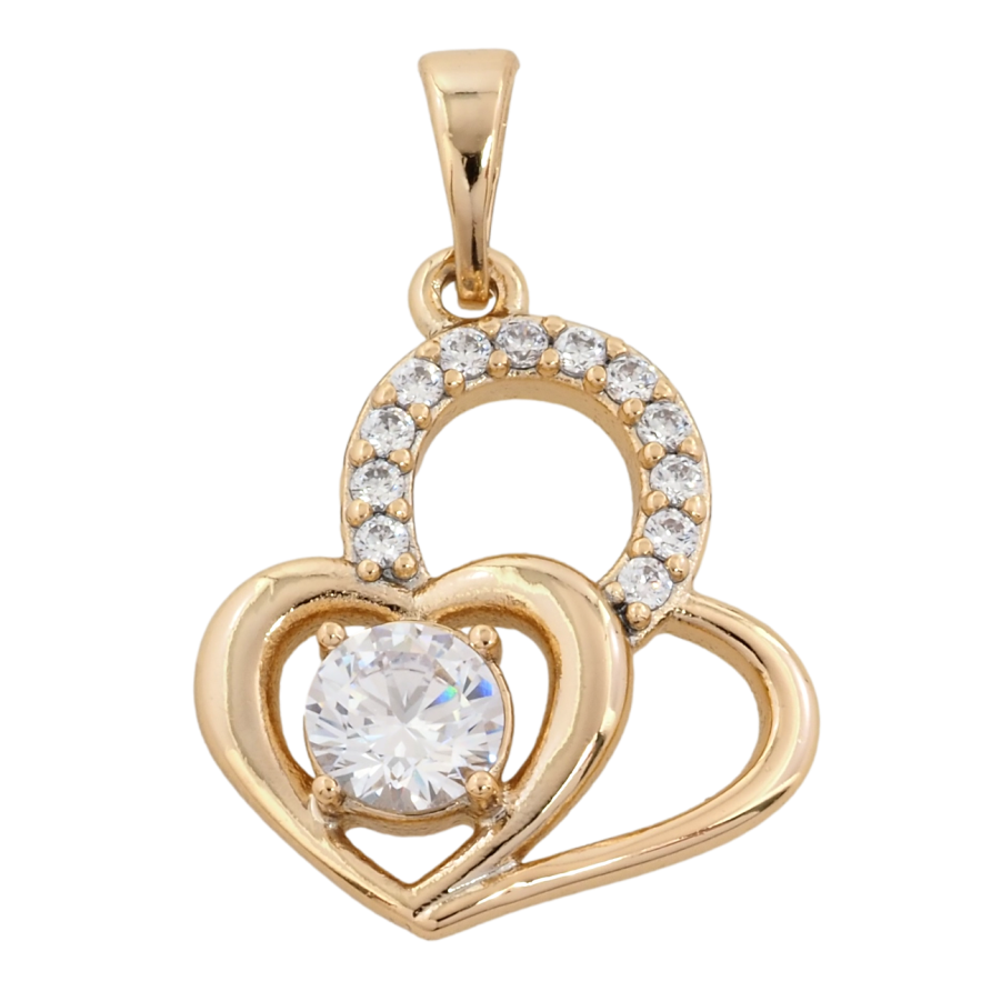 Кулон Xuping Позолота 18K Сердечка з цирконієм для ланцюжка до 5мм фото №1