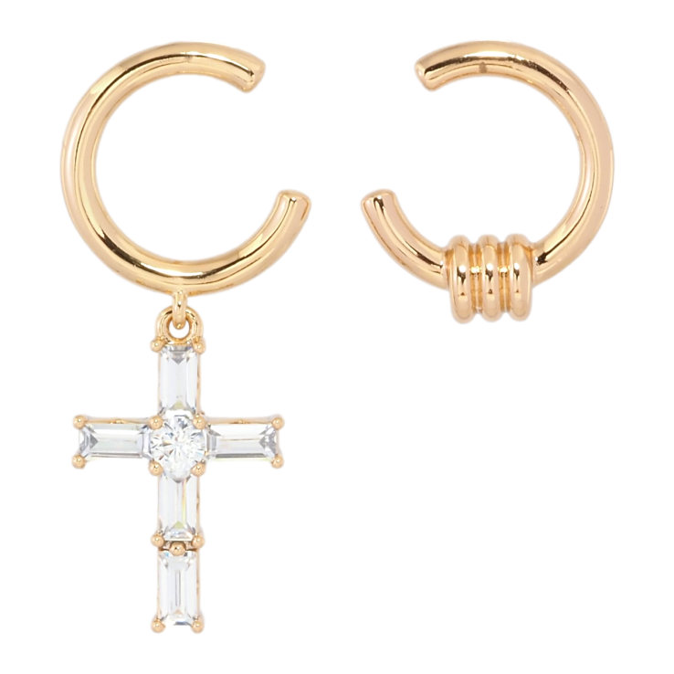 Серьги Xuping Позолота 18K пусеты Ассиметричные подвески с кристальным крестиком фото №12 Серьги Xuping Позолота 18K пусеты Ассиметричные подвески с кристальным крестиком фото №12