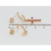 Серьги Xuping Позолота 18K пусеты Ассиметричные подвески с розовым кристальным крестиком фото №2 Серьги Xuping Позолота 18K пусеты Ассиметричные подвески с розовым кристальным крестиком фото №2