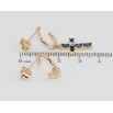 Серьги Xuping Позолота 18K пусеты Ассиметричные подвески с синим кристальным крестиком фото №2 Серьги Xuping Позолота 18K пусеты Ассиметричные подвески с синим кристальным крестиком фото №2