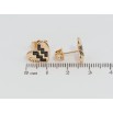 Серьги Xuping Позолота 18K пусеты Сердечки с узором черными фианитами фото №2