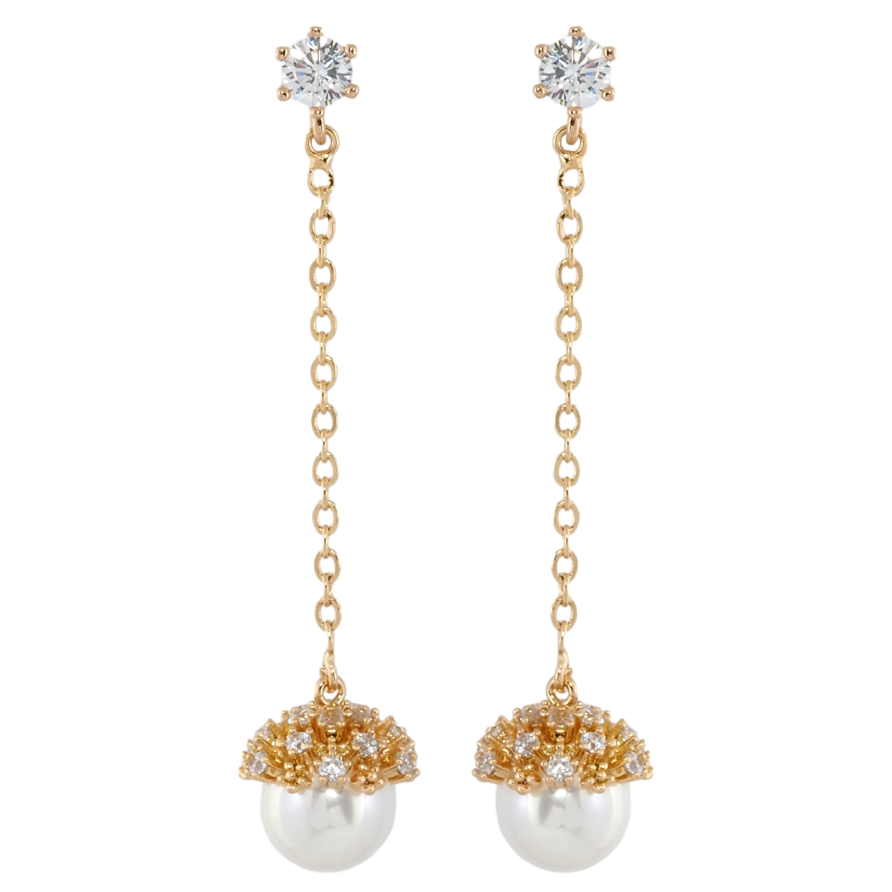 Серьги Xuping Позолота 18K пусеты Жемчужные подвески фото №1 Серьги Xuping Позолота 18K пусеты Жемчужные подвески фото №1