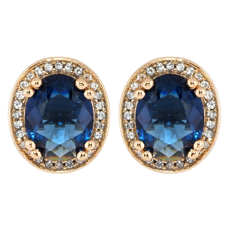 Серьги Xuping Позолота 18K пусеты Фианиты в обрамлении циркония фото №24