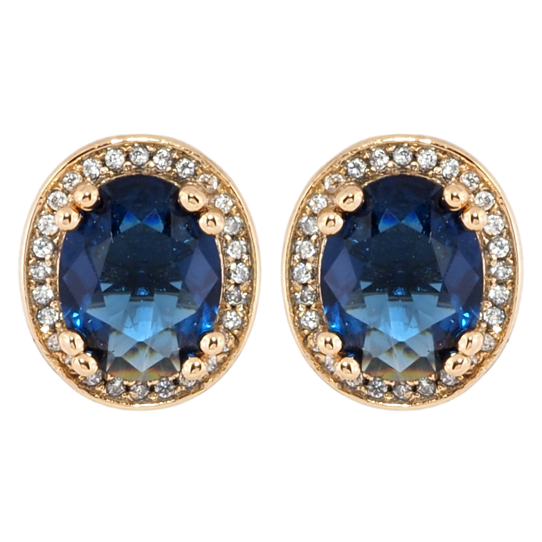 Серьги Xuping Позолота 18K пусеты Фианиты в обрамлении циркония фото №1 Серьги Xuping Позолота 18K пусеты Фианиты в обрамлении циркония фото №1