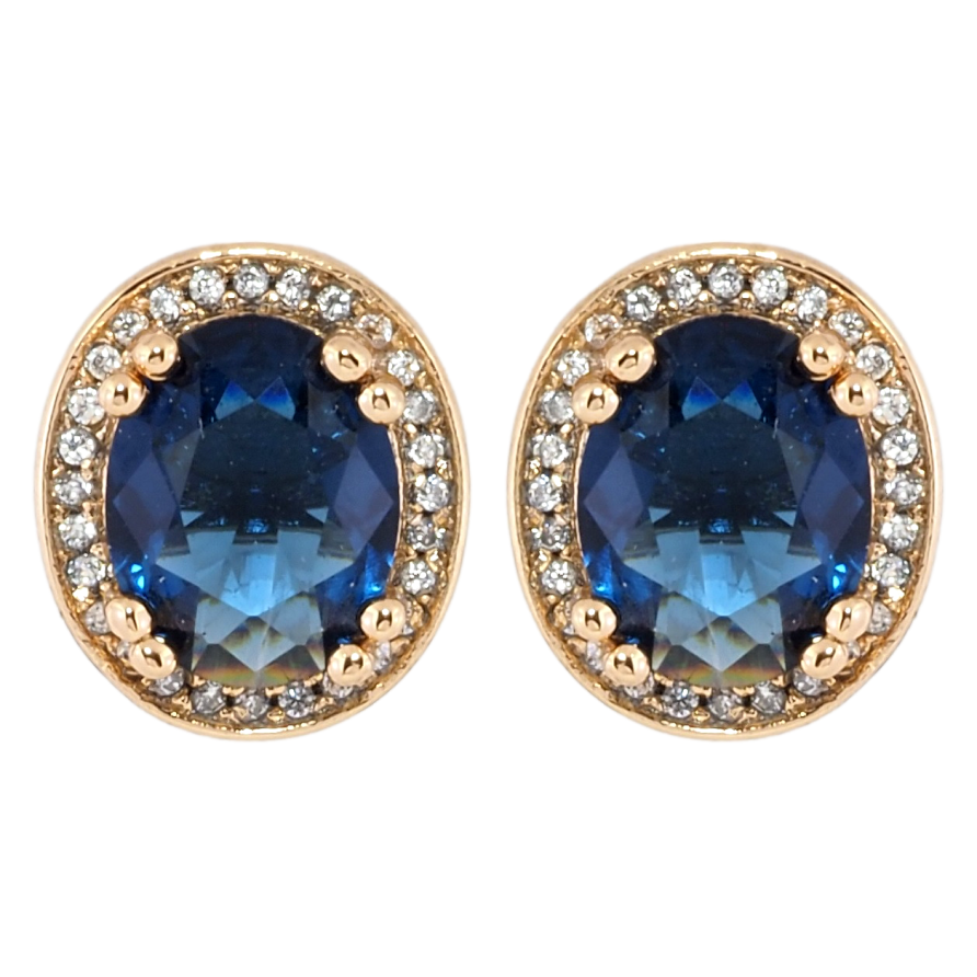 Серьги Xuping Позолота 18K пусеты Фианиты в обрамлении циркония фото №1