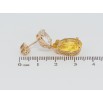 Серьги Xuping Позолота 18K пусеты Подвески два бело-желтых фианита фото №2