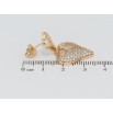 Серьги Xuping Позолота 18K пусеты Сердечки с инкрустацией цирконием фото №2