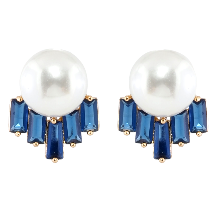 Серьги Xuping Позолота 18K пусеты Жемчужины с синими фианитами фото №15 Серьги Xuping Позолота 18K пусеты Жемчужины с синими фианитами фото №15