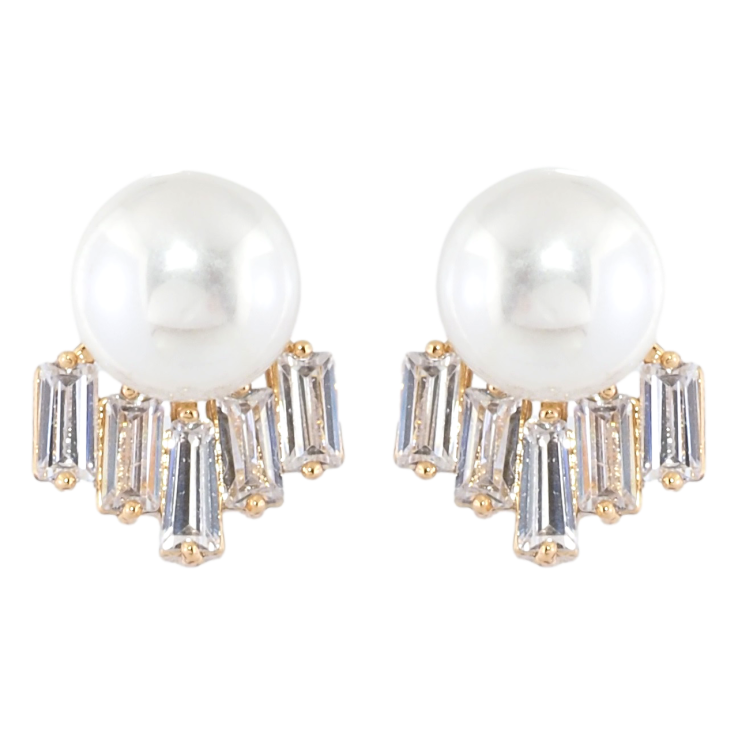 Серьги Xuping Позолота 18K пусеты Жемчужины с фианитами фото №14 Серьги Xuping Позолота 18K пусеты Жемчужины с фианитами фото №14