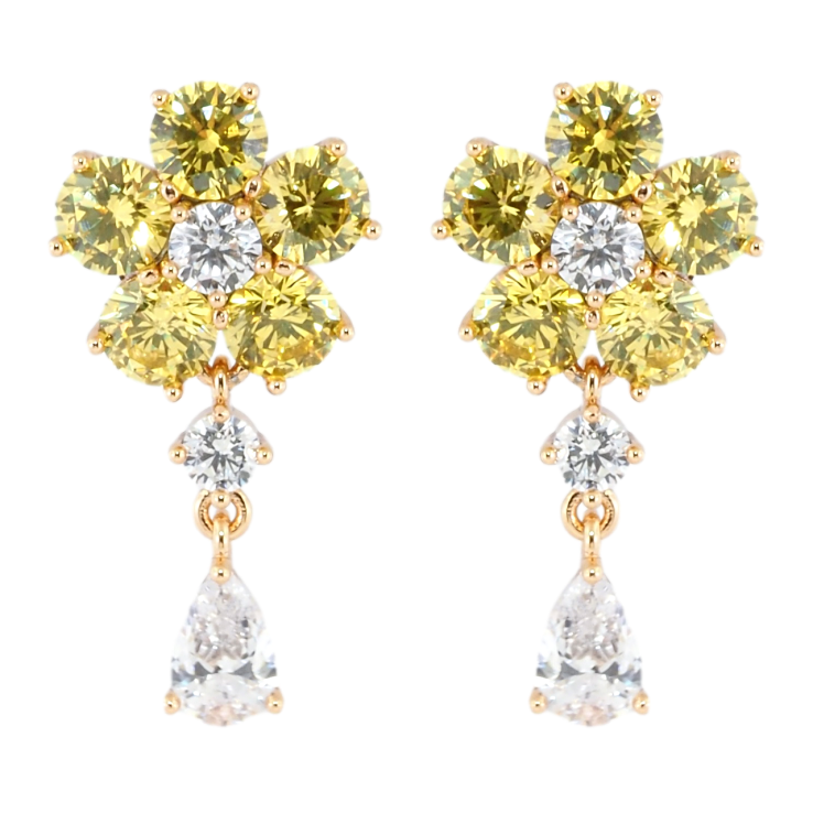 Серьги Xuping Позолота 18K пусеты Желтые кристальные цветочки фото №16 Серьги Xuping Позолота 18K пусеты Желтые кристальные цветочки фото №16