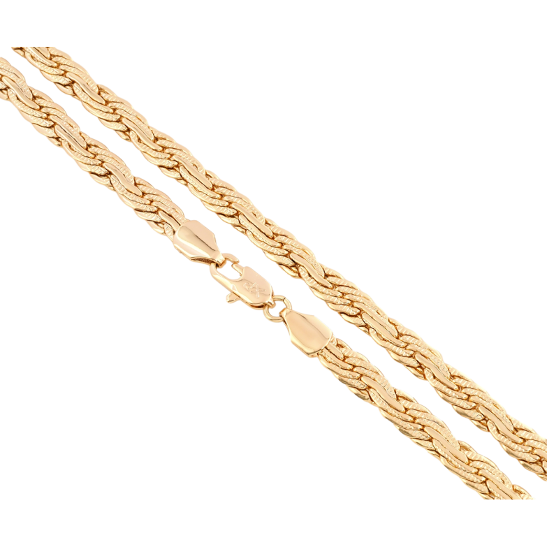 Ланцюжок Xuping Позолота 18K Плетіння Мотузка прокатана довжина 50см х 6мм фото №8