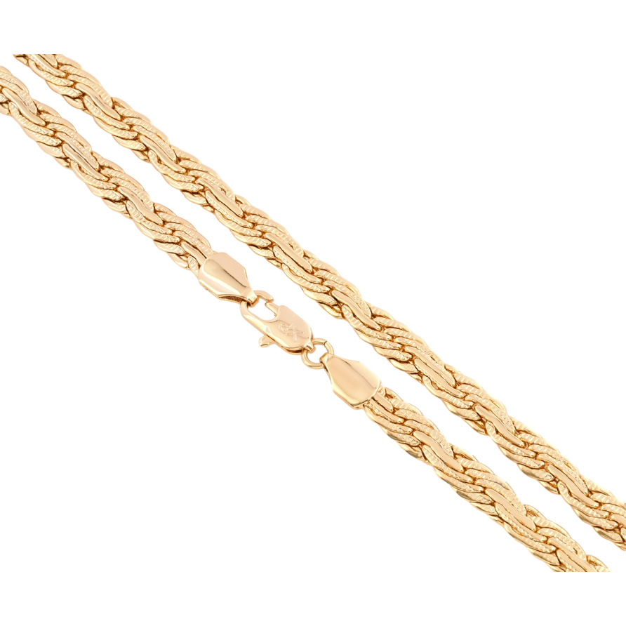 Ланцюжок Xuping Позолота 18K Плетіння Мотузка прокатана довжина 50см х 6мм фото №1