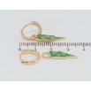 Сережки Xuping Позолота 18K підвіски на колечках Блискавка з зеленою емаллю та цирконієм 2 в 1 фото №3