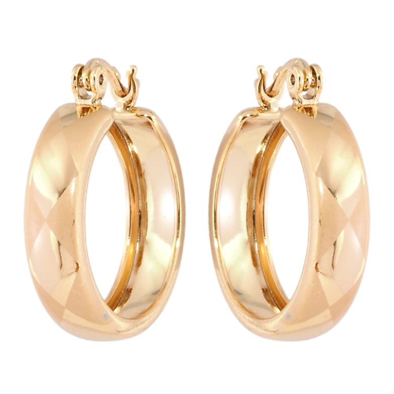 Сережки Xuping Позолота 18K замок-шпилька Кільця з візерунком напиленням ø 2см фото №1