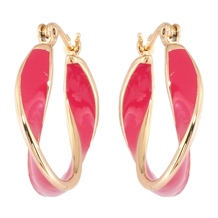 Сережки Xuping Позолота 18K замок-шпилька Фігурні кільця з рожевою емаллю фото №22 Сережки Xuping Позолота 18K замок-шпилька Фігурні кільця з рожевою емаллю фото №22