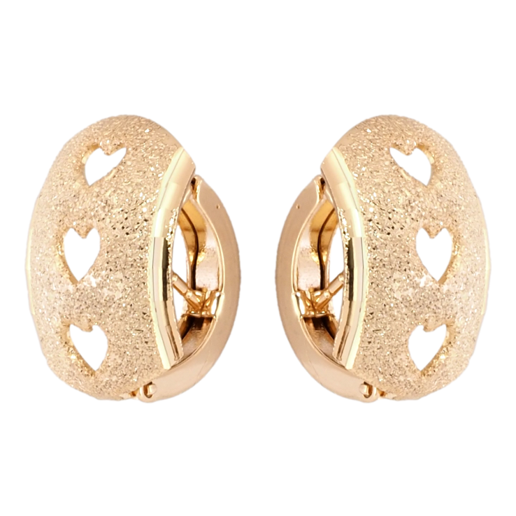 Серьги Xuping Позолота 18K итальянский замок Узор сердечки с шагренью фото №19