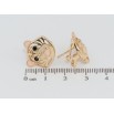 Сережки Xuping Позолота 18K італійський замок Тигри з рожевою емаллю і чорним цирконієм фото №2