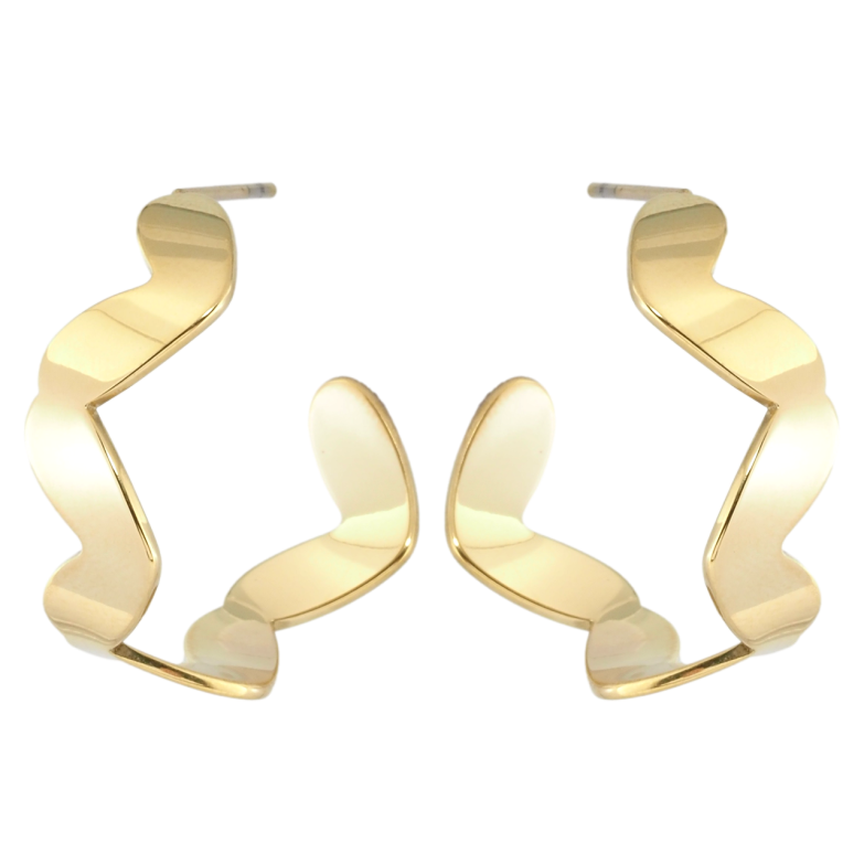 Серьги Xuping TTM Stainless Steel цвет 14K пусеты Фигурные дуги фото №1