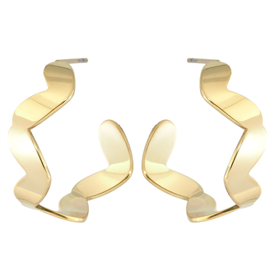 Серьги Xuping TTM Stainless Steel цвет 14K пусеты Фигурные дуги фото №1