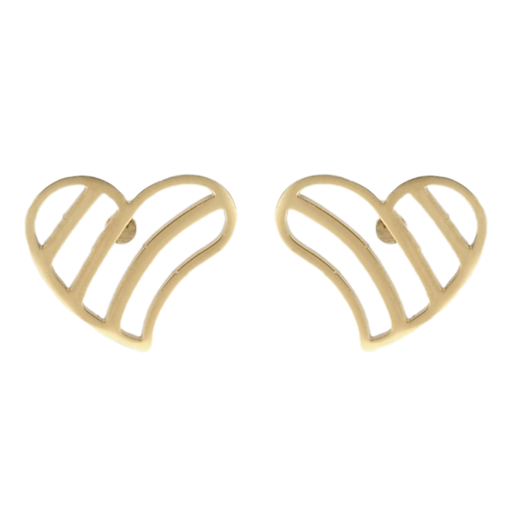 Серьги Xuping TTM Stainless Steel цвет 14K пусеты Сердечки фото №13