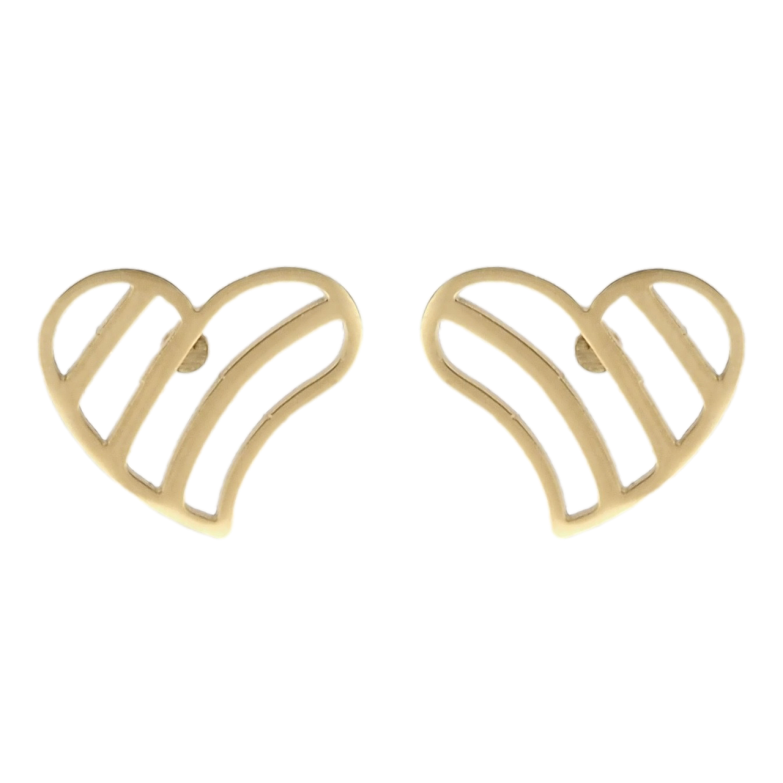 Сережки Xuping TTM Stainless Steel колір 14K пусети Сердечки фото №2