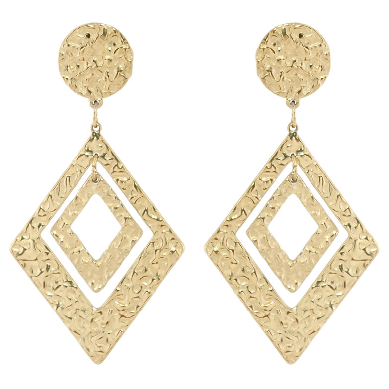 Серьги Xuping TTM Stainless Steel цвет 14K пусеты Ромбовые подвески фото №20