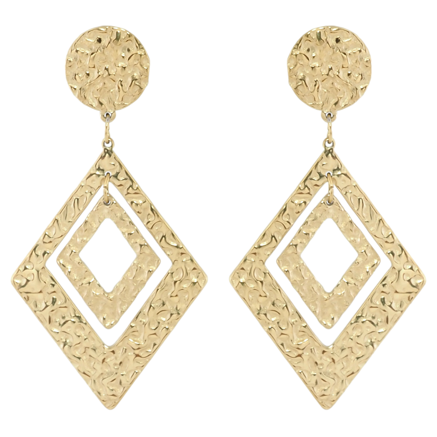 Серьги Xuping TTM Stainless Steel цвет 14K пусеты Ромбовые подвески фото №1