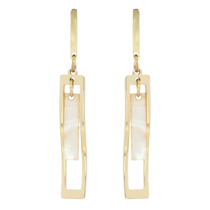 Серьги Xuping TTM Stainless Steel цвет 14K пусеты Декоративные подвески с перламутровыми пластинами фото №8