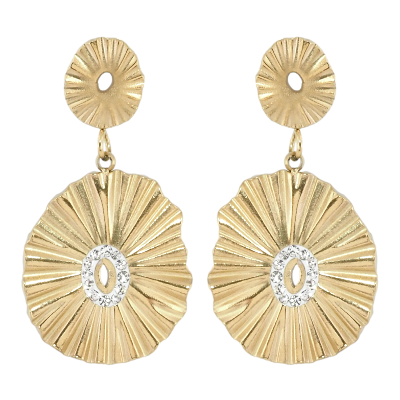 Сережки Xuping TTM Stainless Steel колір 14K пусети Декоративні підвіски фото №12