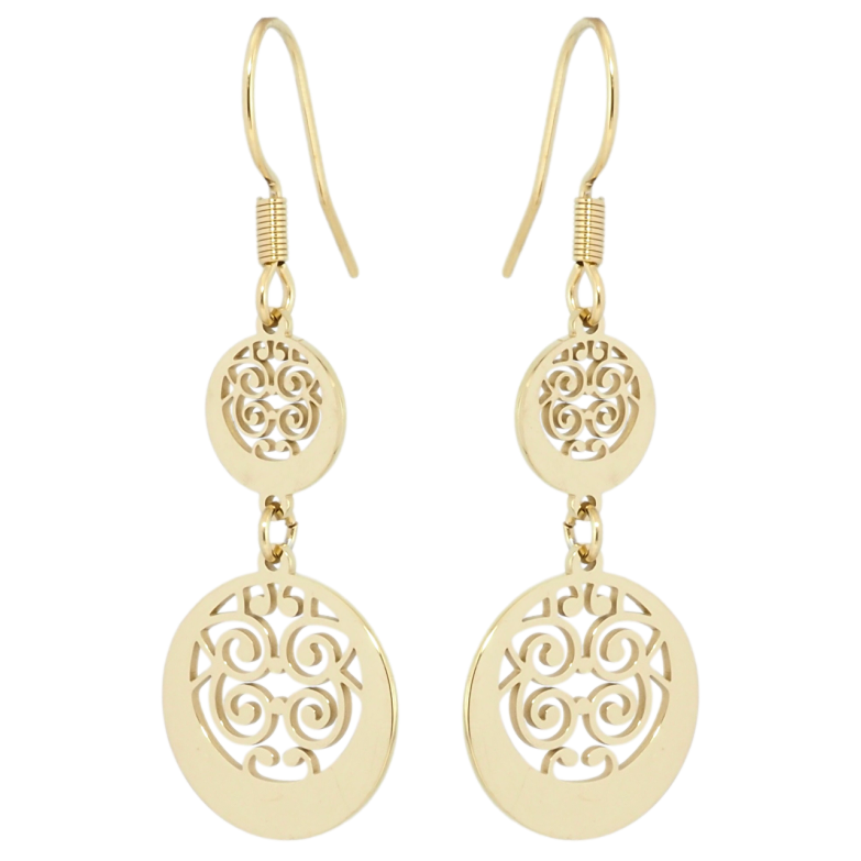 Серьги Xuping TTM Stainless Steel цвет 14K французский замок Ажурные подвески фото №15