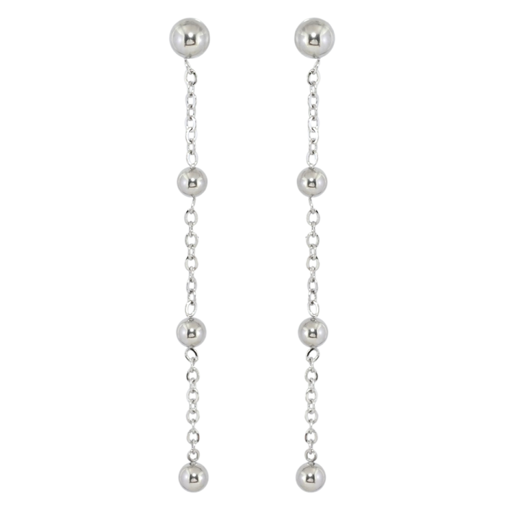 Серьги Xuping TTM Stainless Steel цвет Родий пусеты Подвески с шариками фото №25